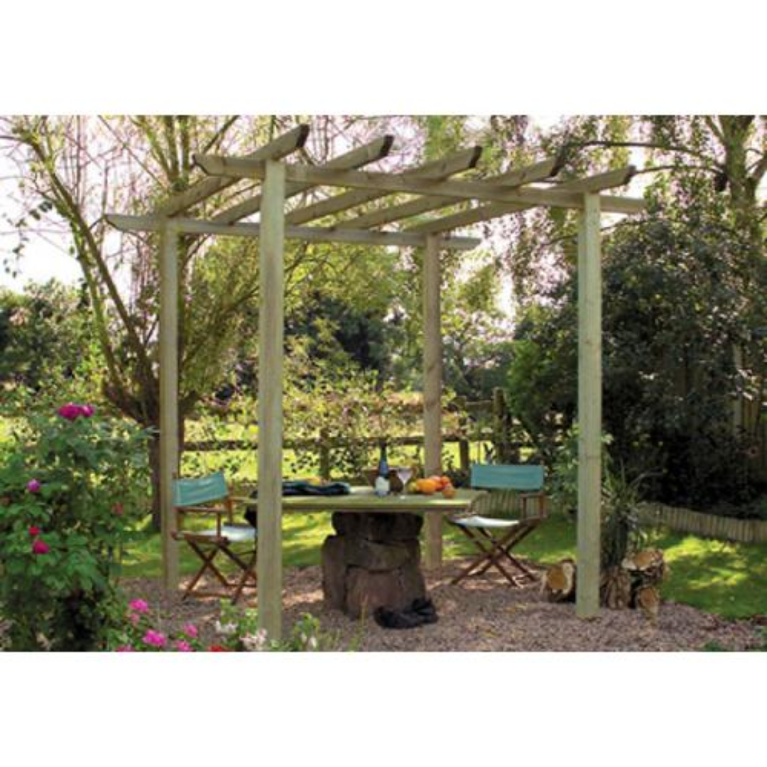 Grange Wooden Pergola 2.7m for Natural Garden Shade Style