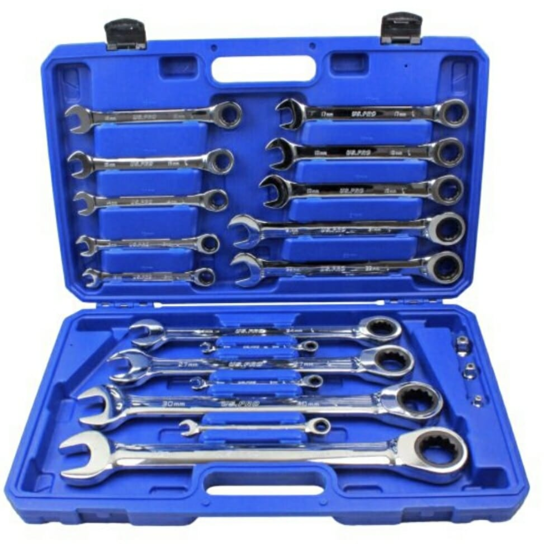 20pc Metric Gear Ratchet Spanner Set for Precision Repairs