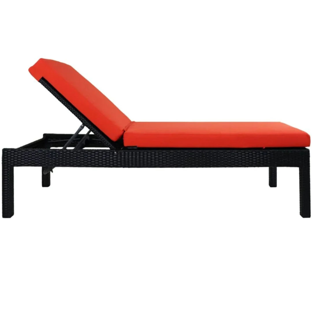 Rattan Chaise Lounge with Cushions for Resort Export Use