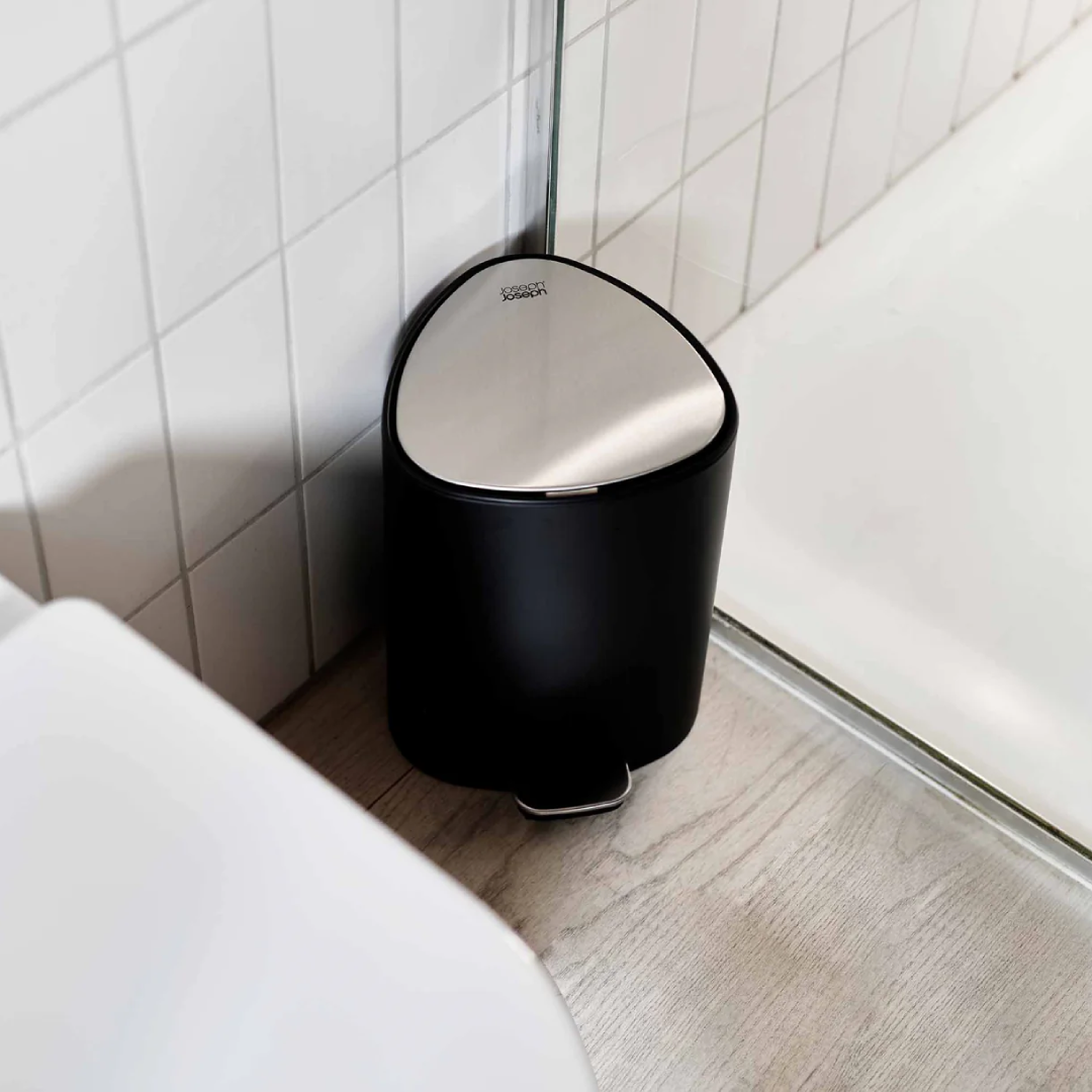 EasyStore 5L Matt Black Pedal Bin for Commercial Washrooms