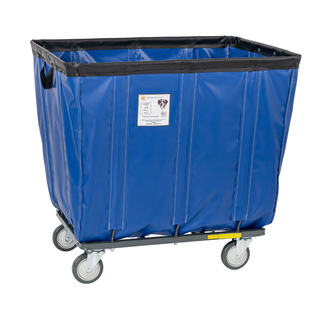 10 Bushel Vinyl Laundry Carts for Heavy-Duty Facility Use