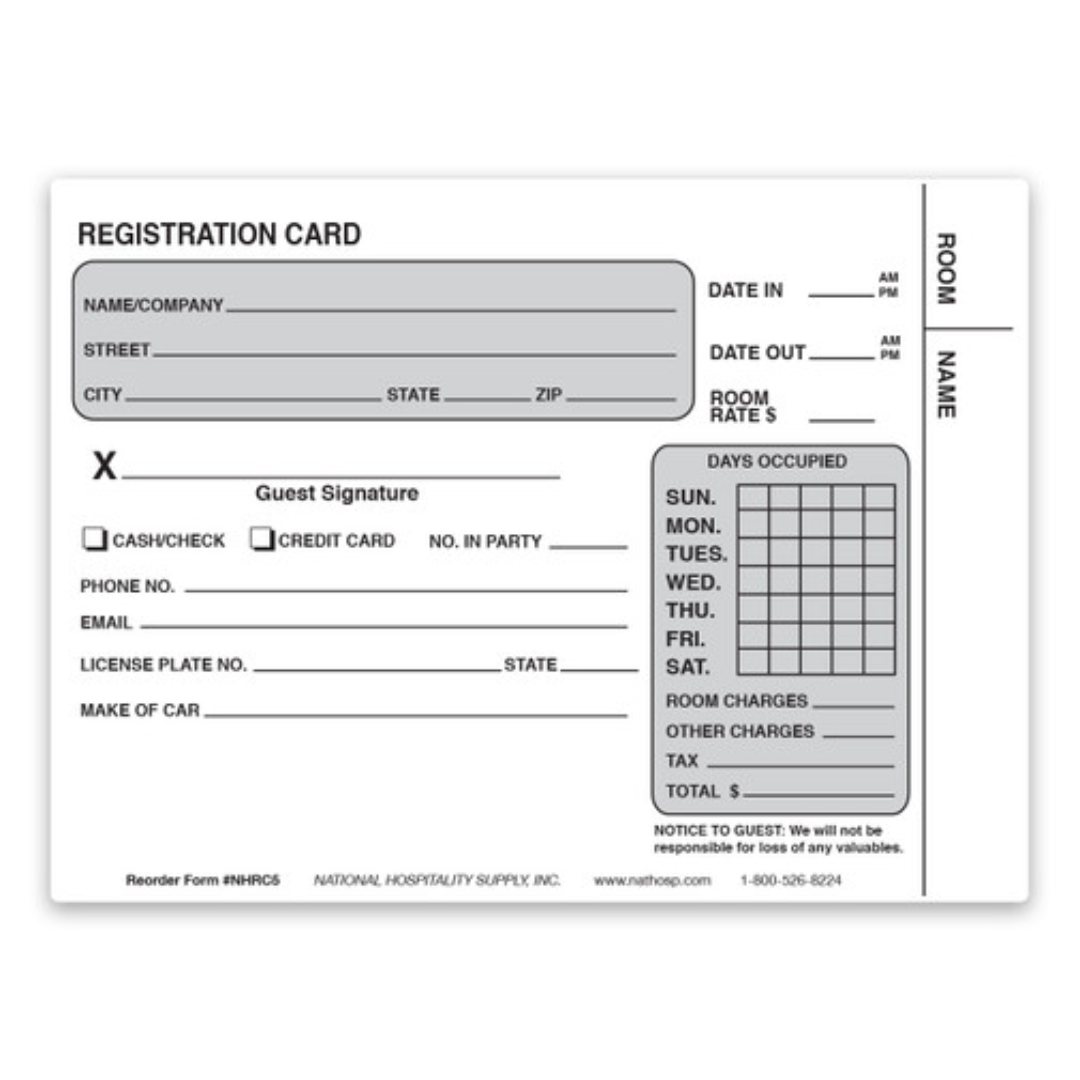 2-Part Carbonless Registration Cards for Office Trade Use