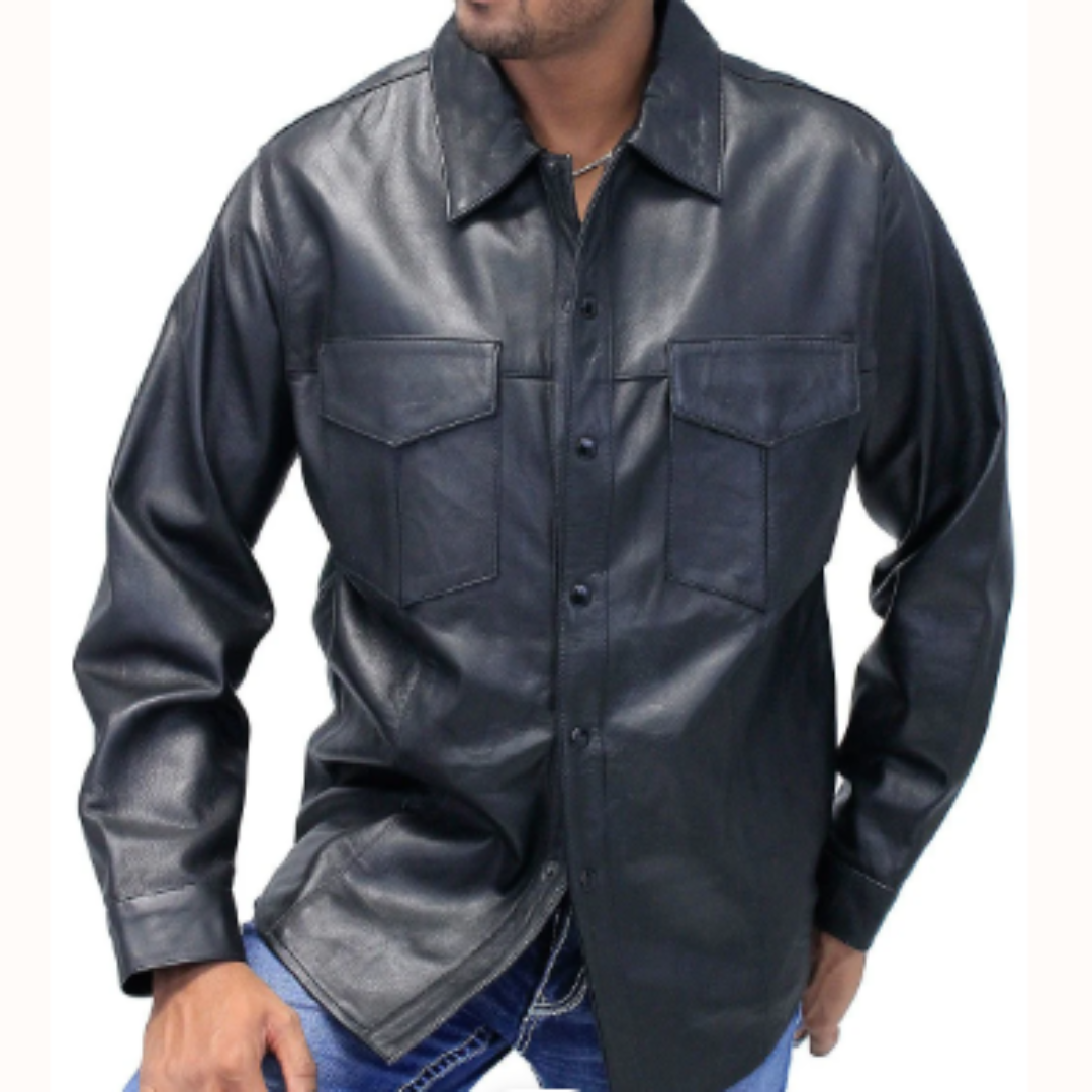 Men’s Lambskin Leather Shirt for Premium Apparel Export