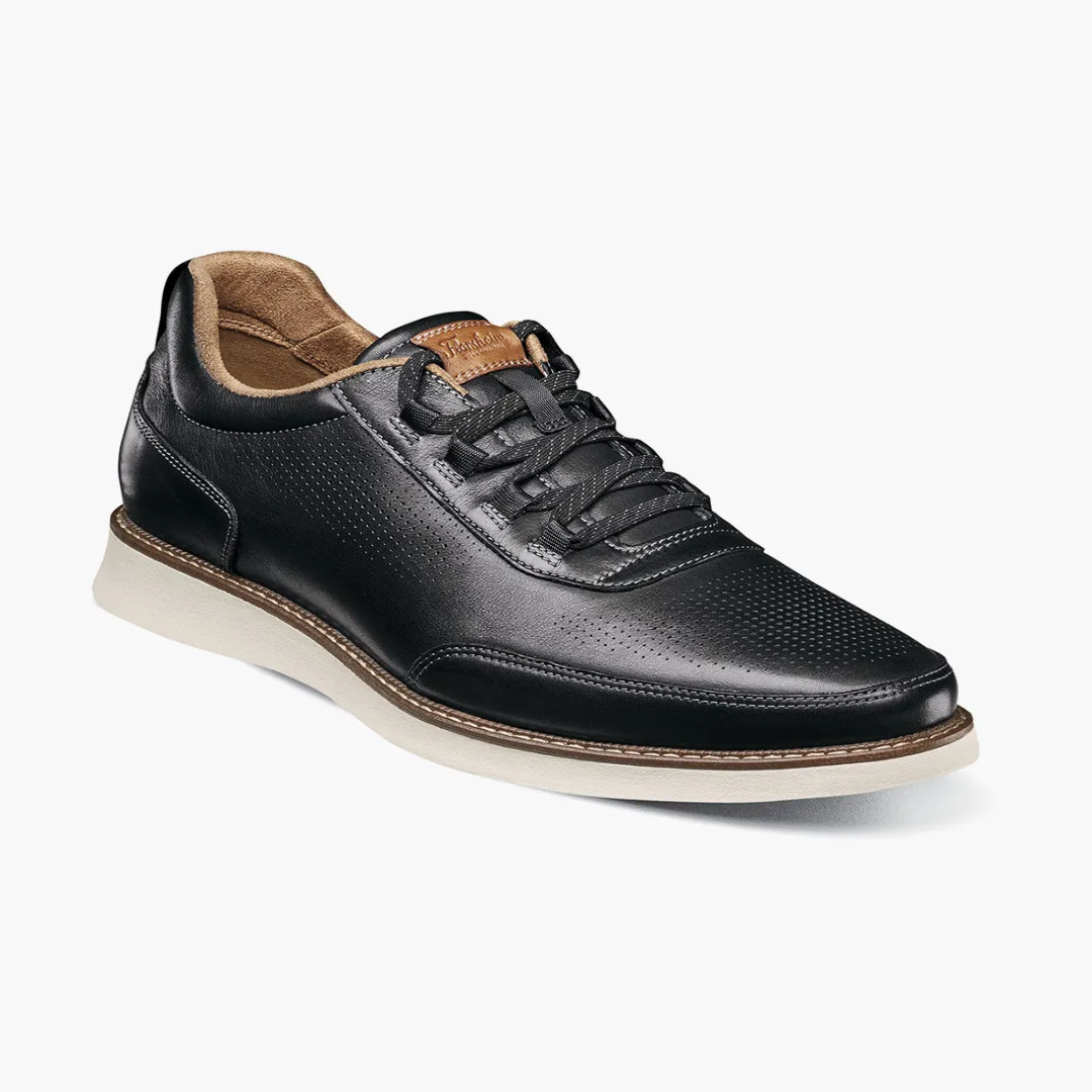 Elastic Lace Slip-On Leather Shoes for Global Casual Trade