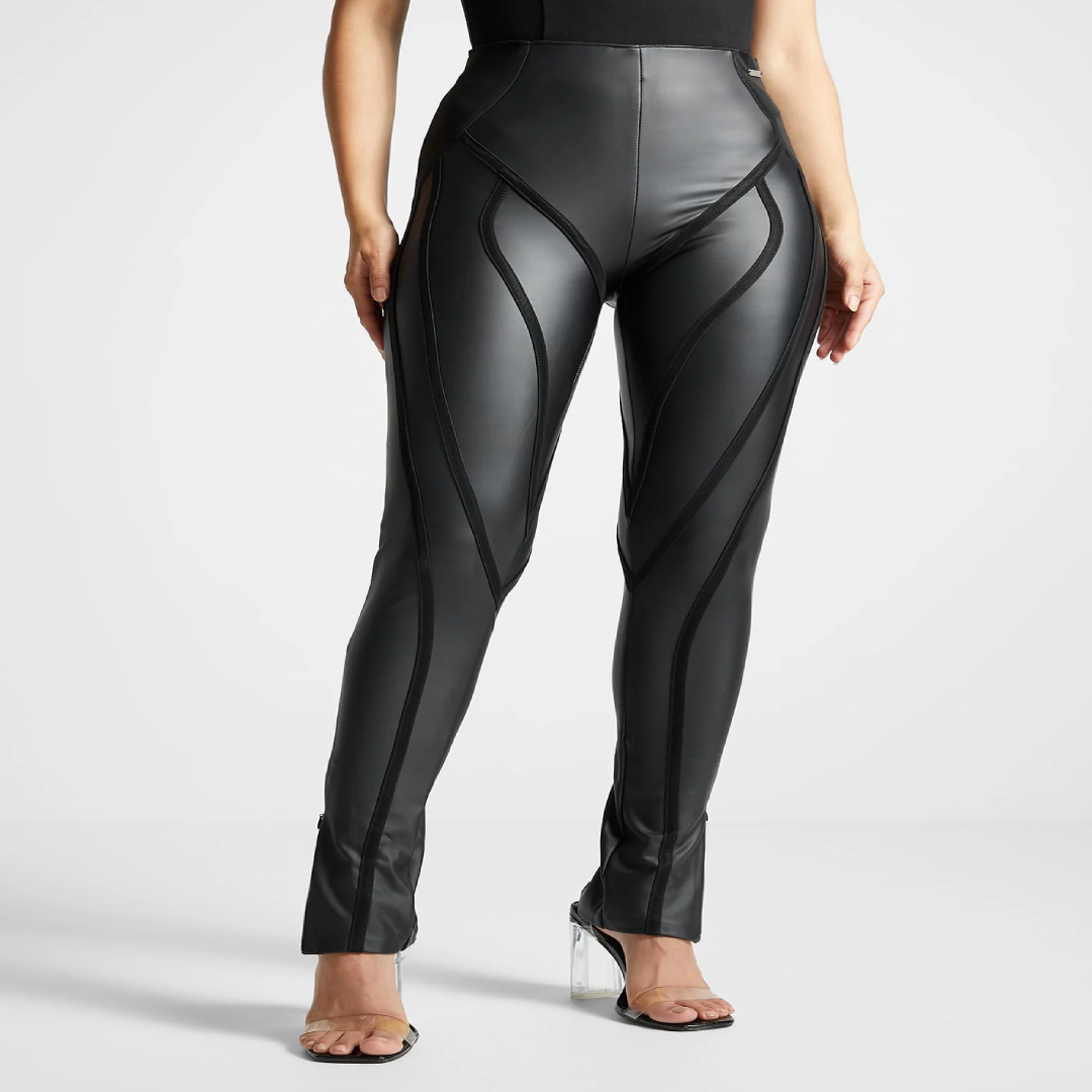 Matte Black Leather Leggings for Luxury Apparel Export