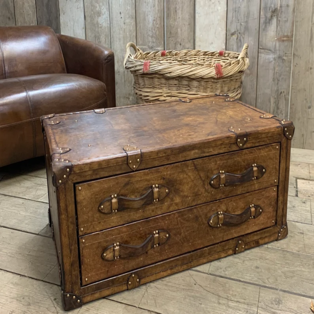 Leather & Oak Storage Box for Premium Export Packaging