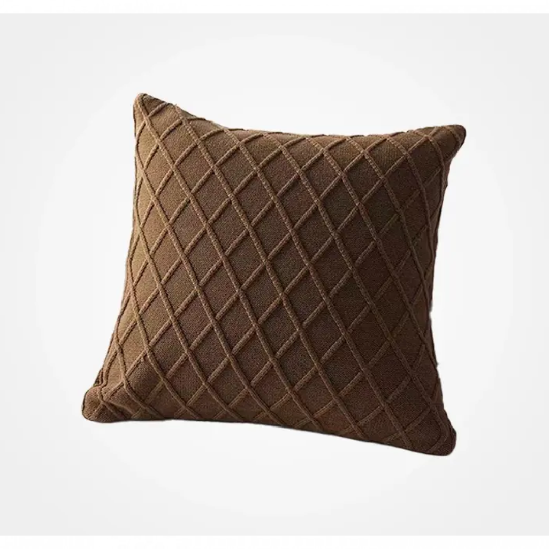 Spiffy Sofa Leather Throw Pillow Cushion in Brown