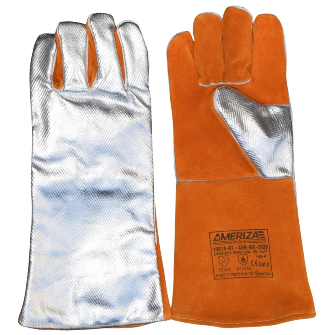 Aluminized Leather Glove with Welted Seams Ameriza 1001A-RT Heat Resistant Safety Gear