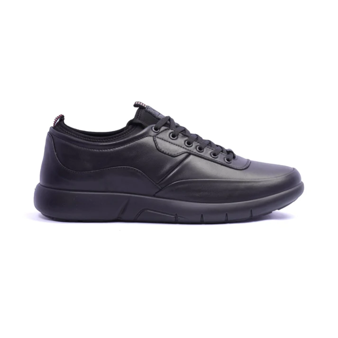 Comfort Plus Men's Stylish Black Leather Shoes with Cushioned Comfort for Daily Office and Formal Wear