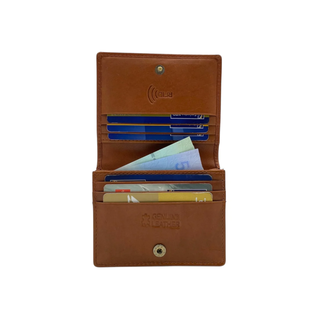 Italian Leather RFID Business Card Holder Slim Professional Secure Premium Design Luxury