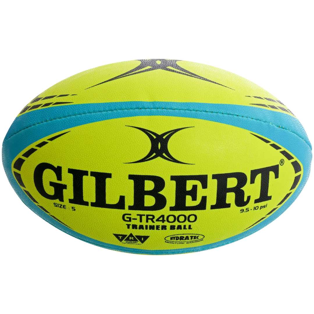 Get Gilbert G TR4000 Fluoro Size 4 Rugby Leather Ball High Grip Training Match Performance