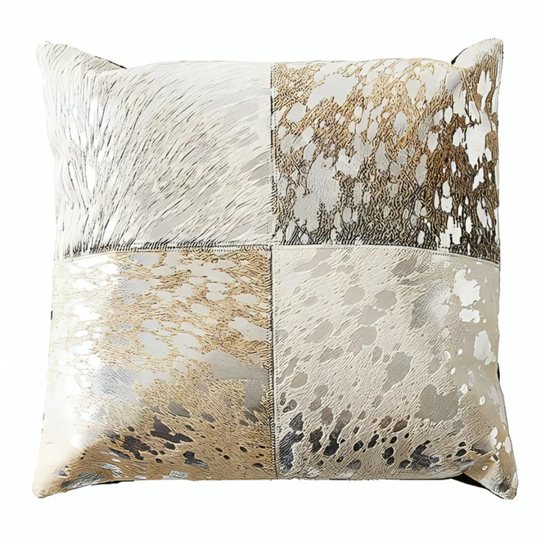 Starburst Leather Cushion Cover for Elegant Home Decor, Premium Finish & Sofa Style