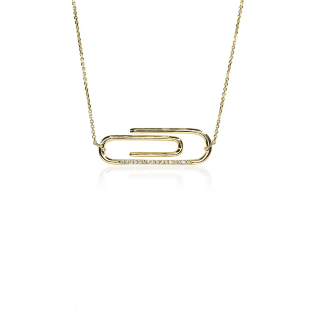 Paper Clip Necklace Minimalist Modern Chain Jewelry Trendy Style for Daily Wear and Layered Looks