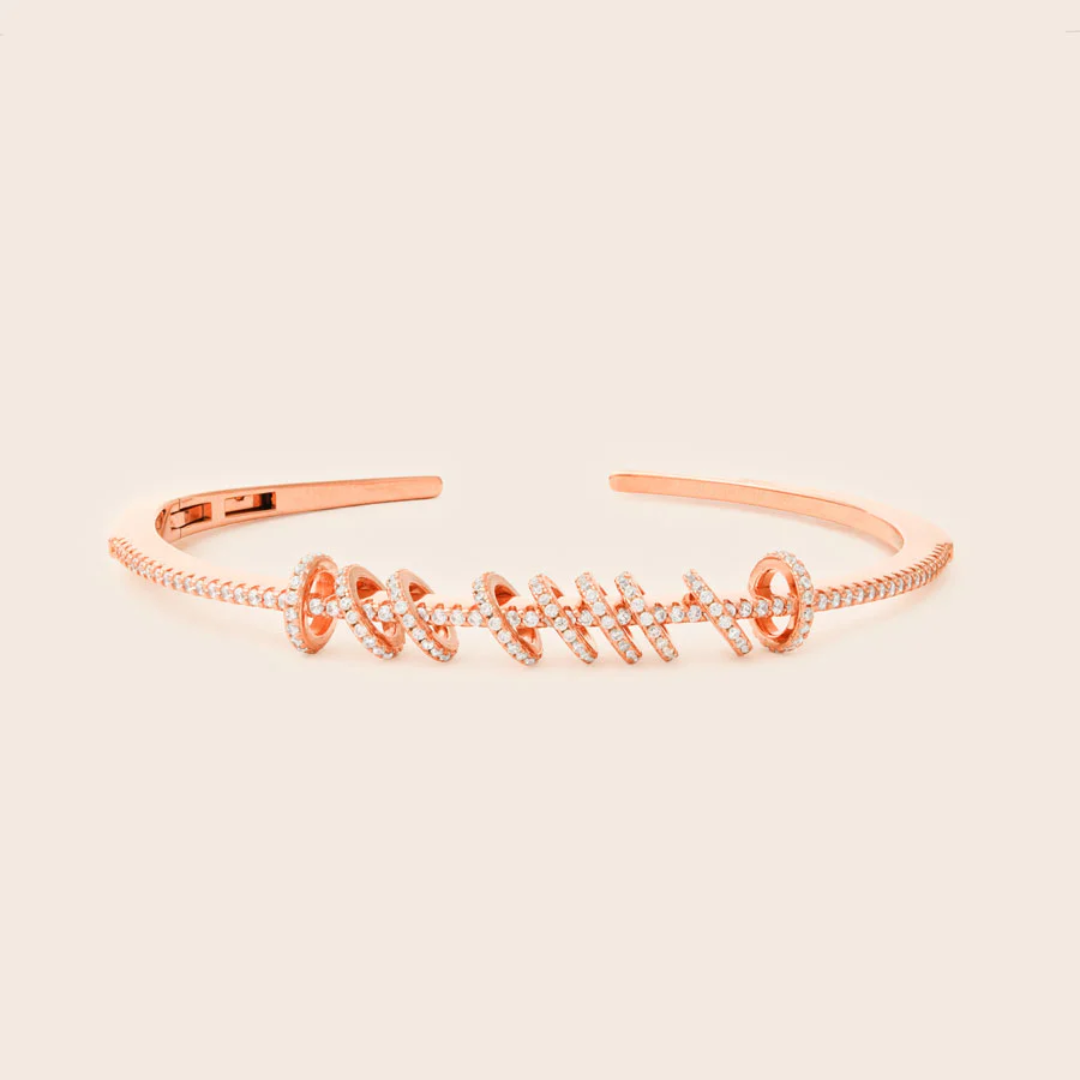 MB036 925 Sterling Silver Full Circle Open Bangle Minimal Luxury Bracelet for Women Trendy Wear
