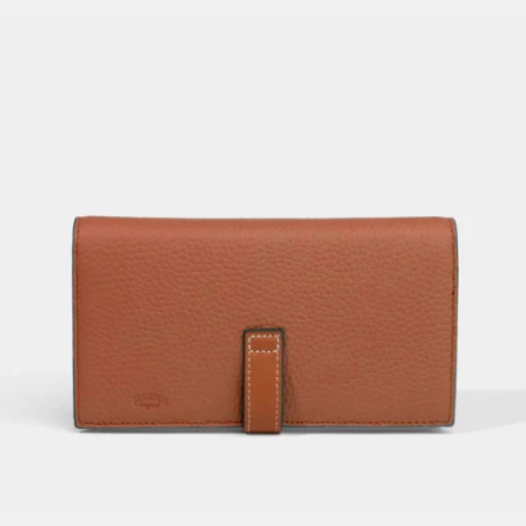 Soft Grained Calfskin Trifold Wallet Premium Leather Compact Design Secure Stylish Everyday Use