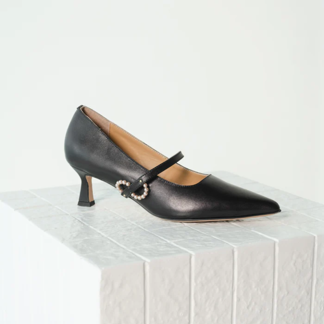 IVEY High Heels Black Elegant Party Wear Footwear with Comfortable Fit Stylish Design for Women