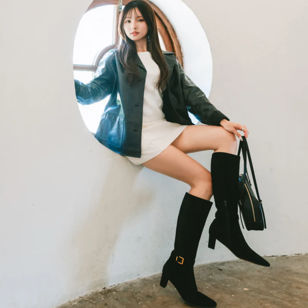 SYLVIA Designer Boots Black Premium Finish Fashion Forward Ankle Boots for Winter Casual Wear