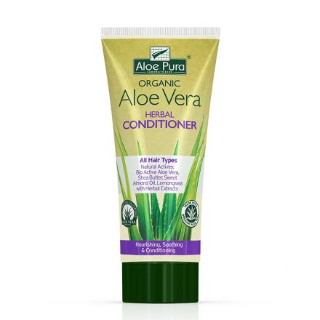 Aloe Pura Aloe Vera Herbal Conditioner 200ml for Dry Damaged Hair Deep Nourishing Smooth and Healthy Care