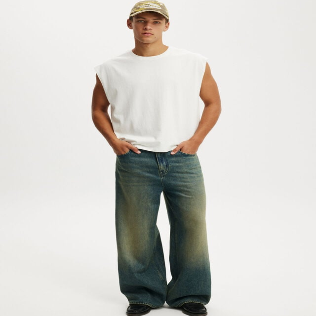 Super Baggy Jeans for Men Trendy Street Style Denim Pants Comfortable Loose Fit Urban Fashion