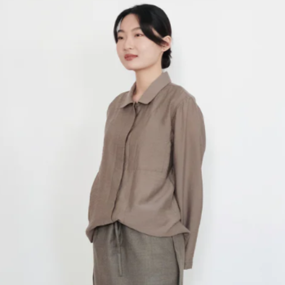 KINSLEY Shirt Khaki Women Classic Fit Shirt Trendy Casual Wear Ideal for Office Outings and Travel