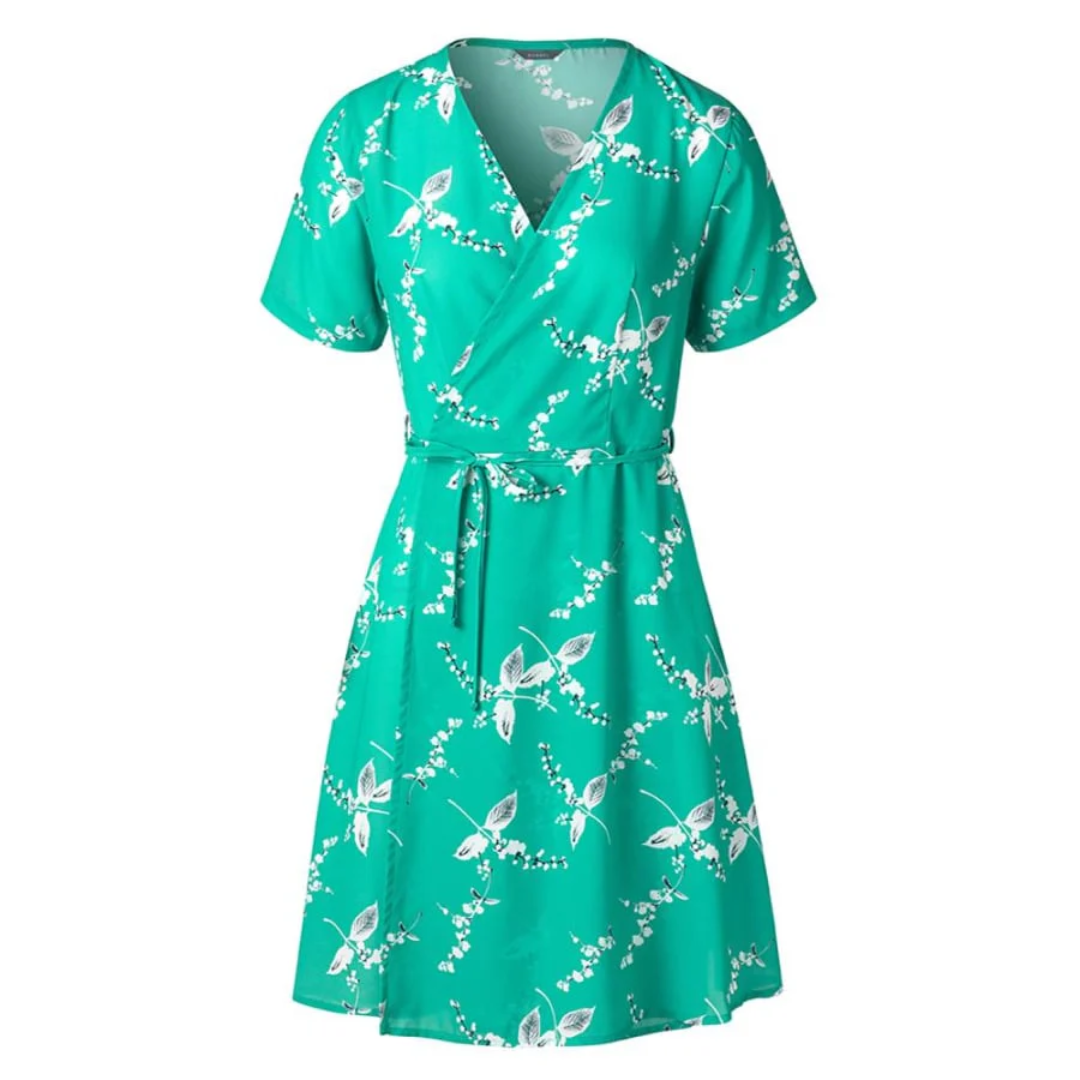 Barrel Women's Wrap One Piece Cover Up, Colour Mint Bird (Mint green with a bird print) |100% Polyester, Wrap cover-up, one piece