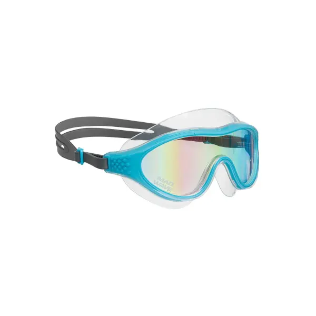 Mad Wave Adult Rainbow Swim Mask Wide Lens Anti Fog UV Protection Comfortable Fit for Training