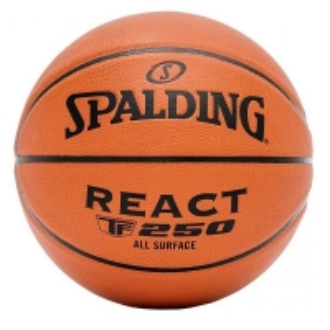 Spalding React TF-250 All Surface Comp Indoor Basketball Size 7 Durable Grip Performance Ball