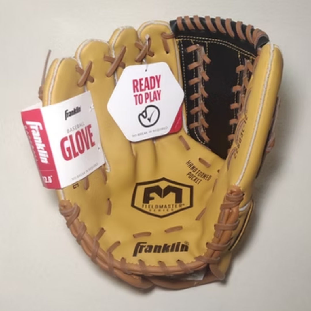 Franklin Field Master 12 Inch Baseball Glove Left Hand Throw Softball Mitt Durable Leather