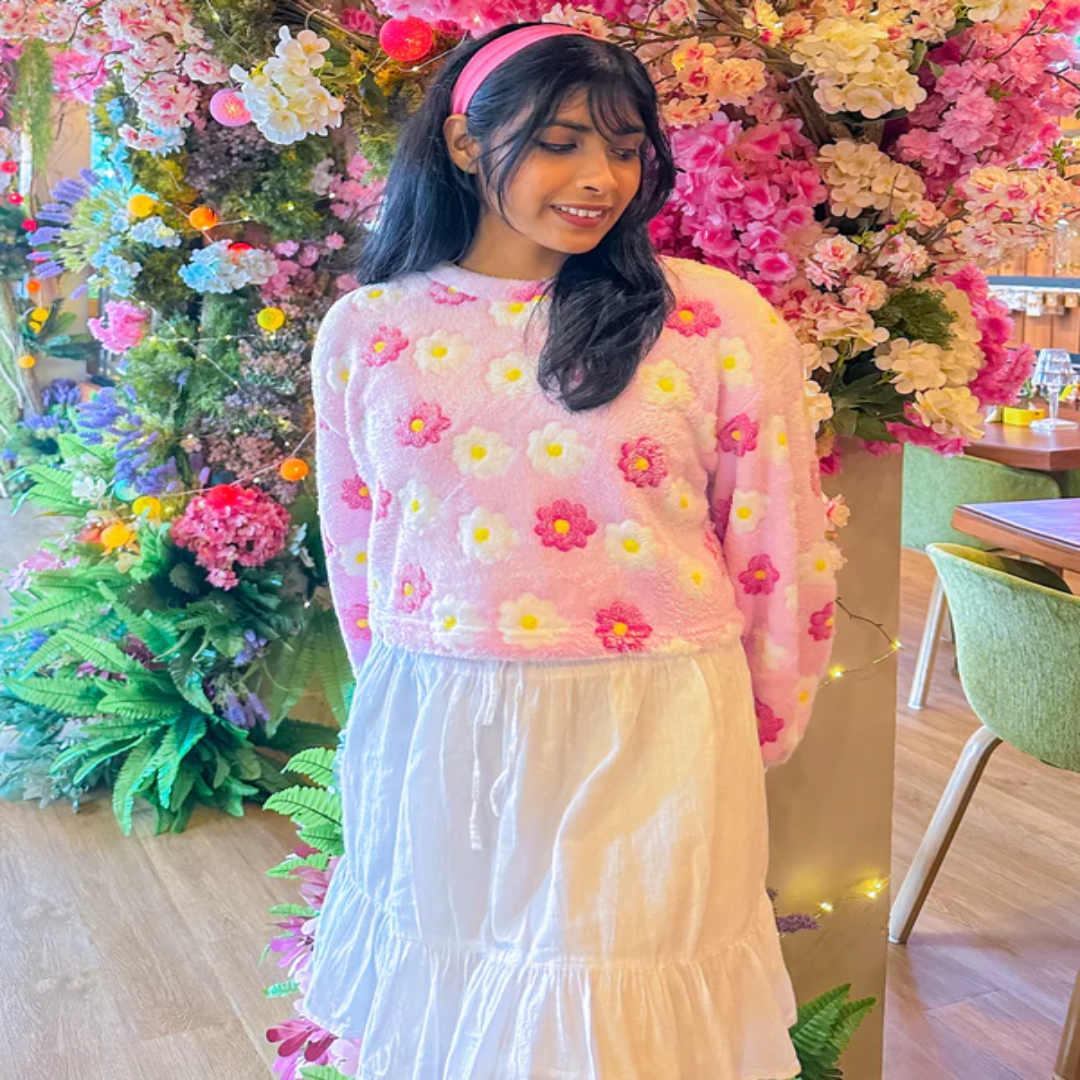 Petal Plush Sweater for Women Soft Warm Winter Knitwear Stylish Casual and Party Wear Collection
