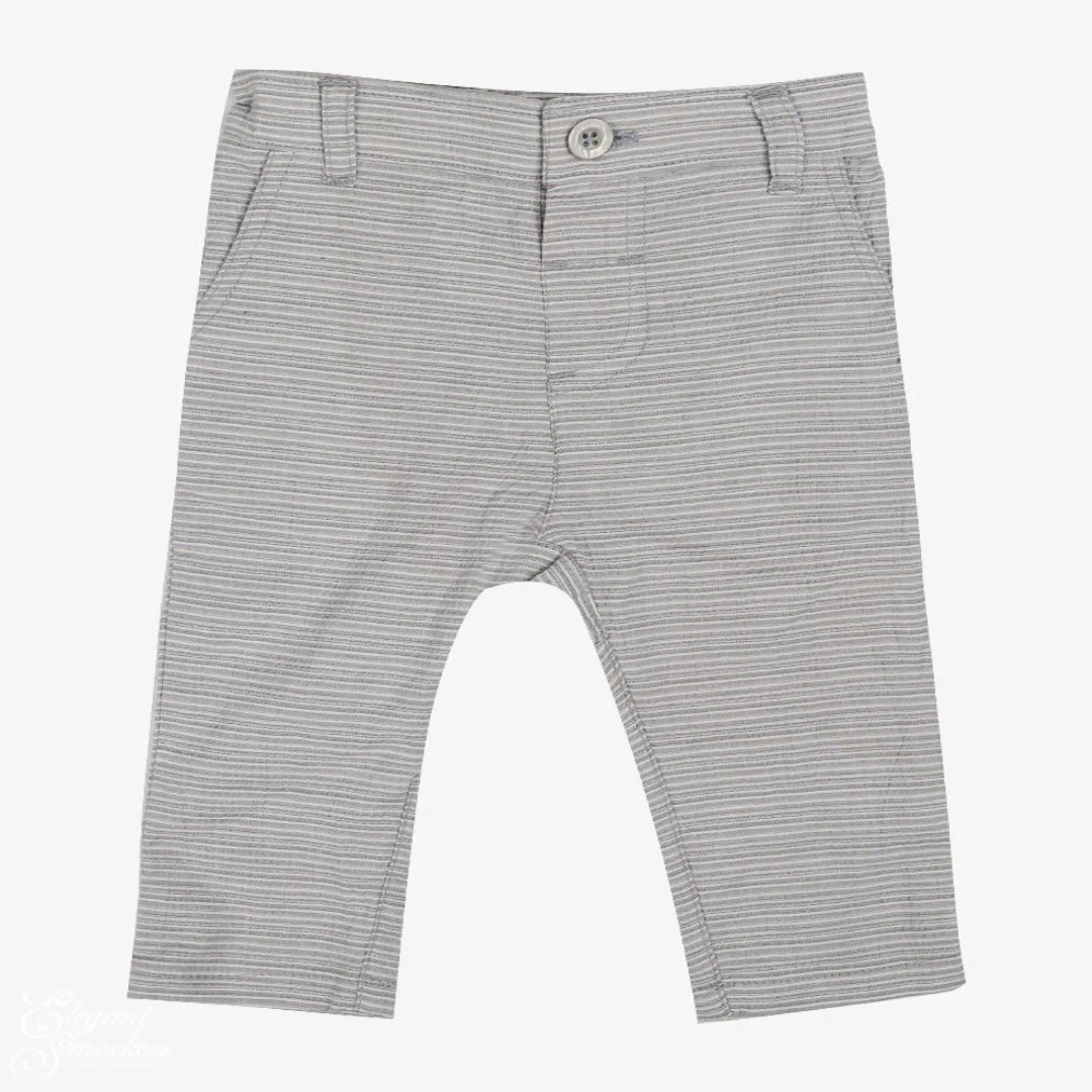 Baby Boys Grey Stripes Pant 3-6 Months Soft Cotton Comfortable Fit for Everyday Baby Wear