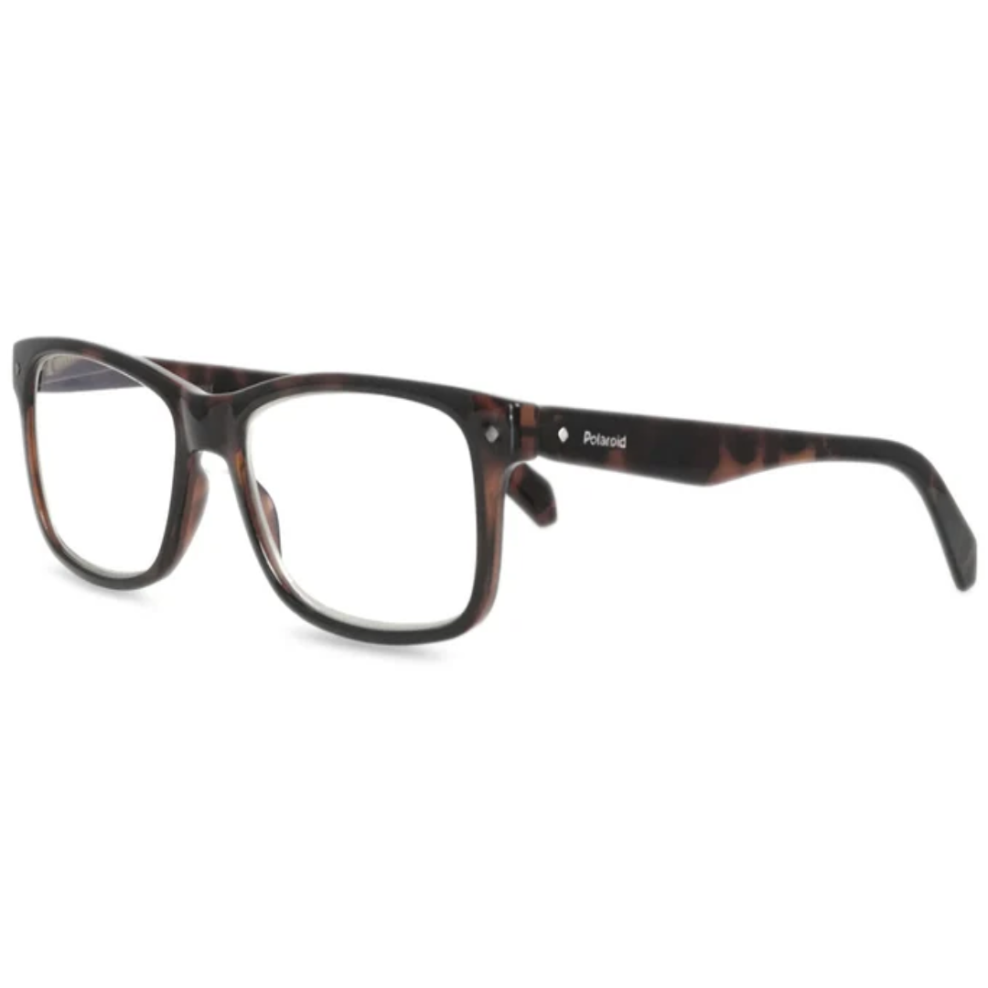 Polaroid Black and Brown Square Plastic Frame Reading Glasses Stylish Lightweight Eyewear for Daily Use