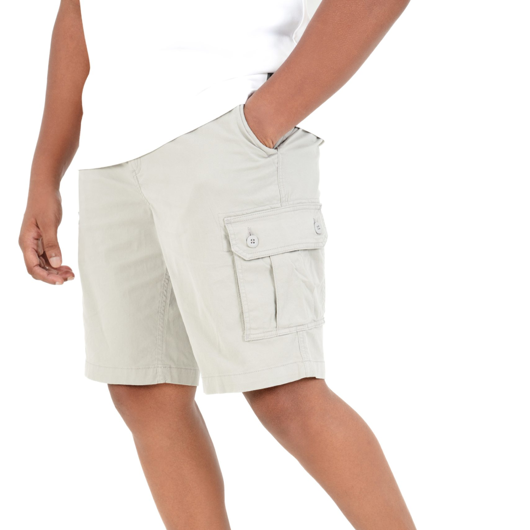 Men Cargo Swim Short Light Grey Quick Dry Multi Pocket Beach and Casual Summer Wear