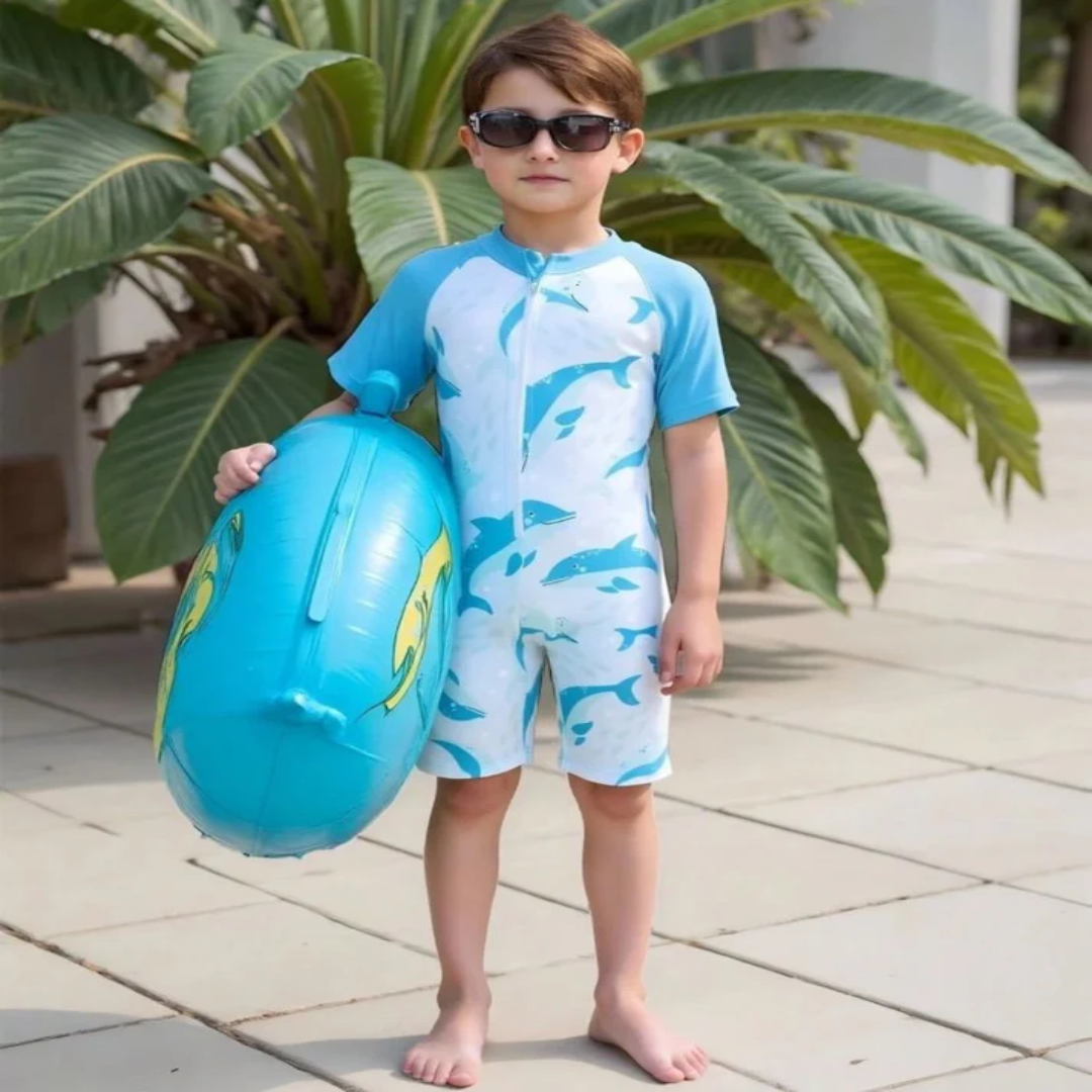 Young Boys Shark Printed One Piece Swimsuit 4Y to 7Y Comfortable Stretchy Beach Swimwear