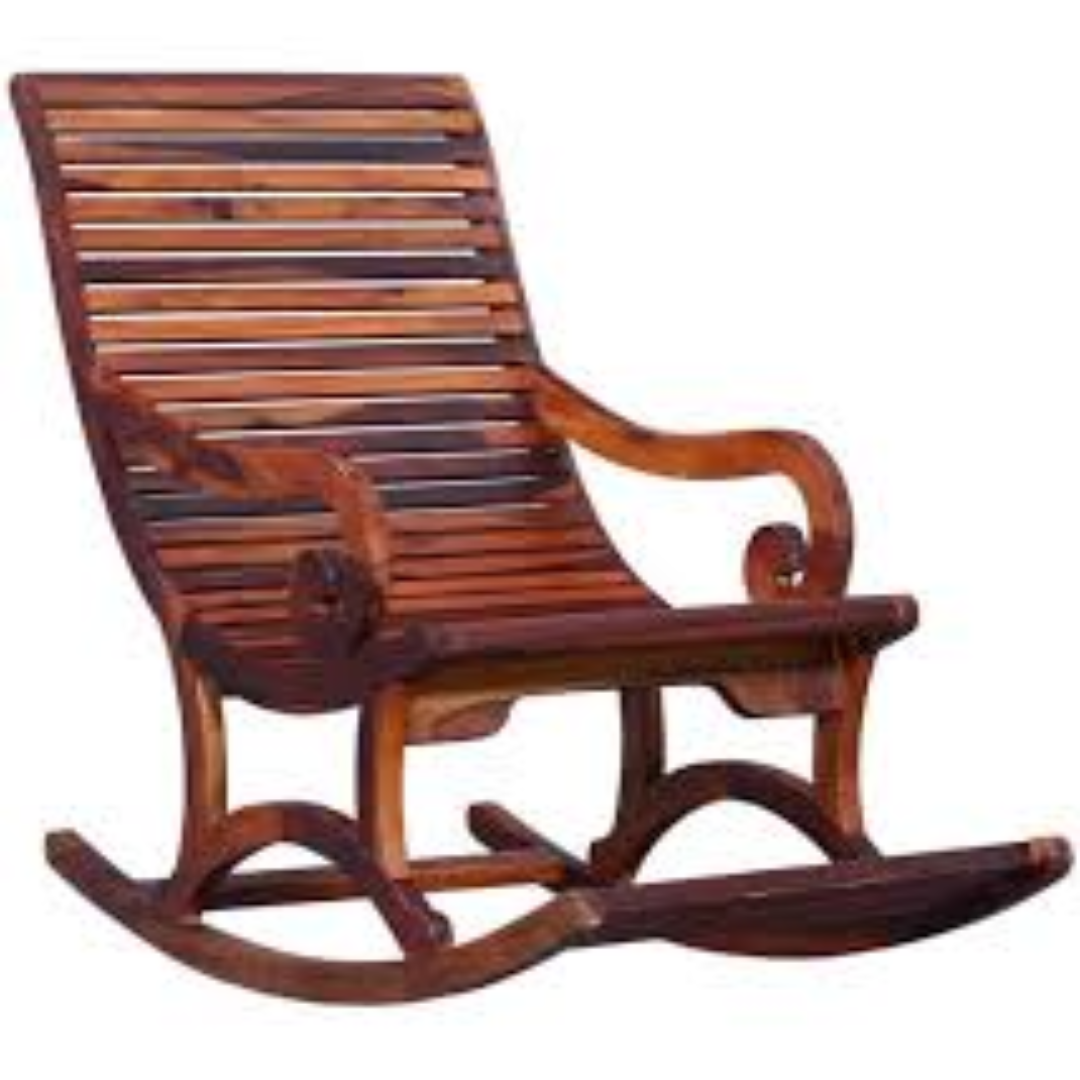 Capri King Back Rocking Chair Wooden Comfortable Lounge Chair for Living Room and Balcony Use
