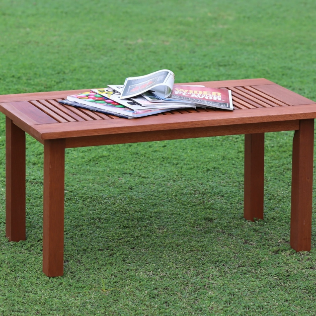 Furinno Rectangular Coffee Table Modern Center Table with Storage Shelf for Living Room Décor