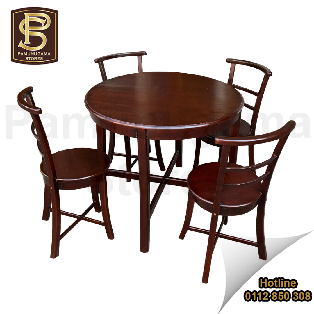 Solid Wood Round Mahogani Dining Table for Elegant Home and Restaurant Interiors