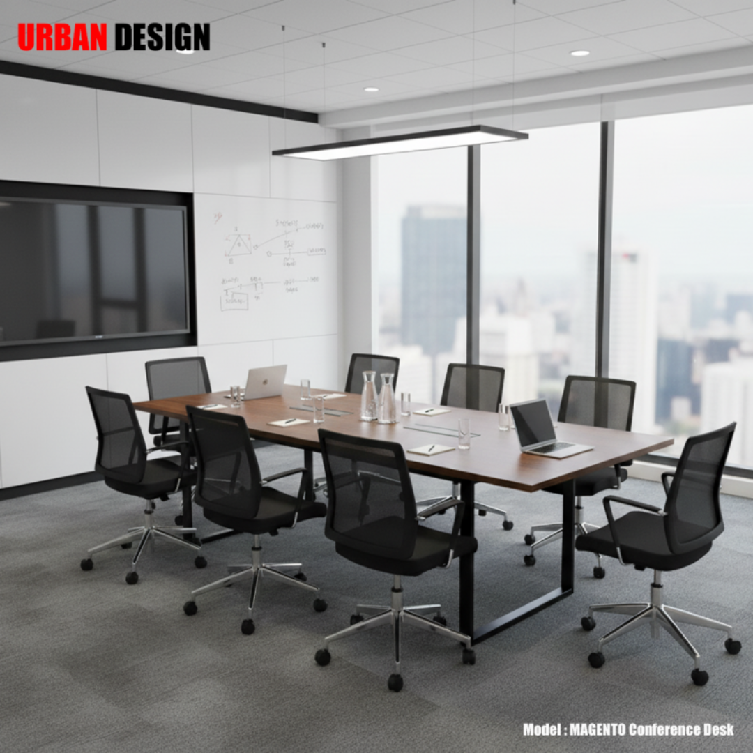 MAGENTO Rectangular Conference Table Modern Office Meeting Table with Spacious Work Surface