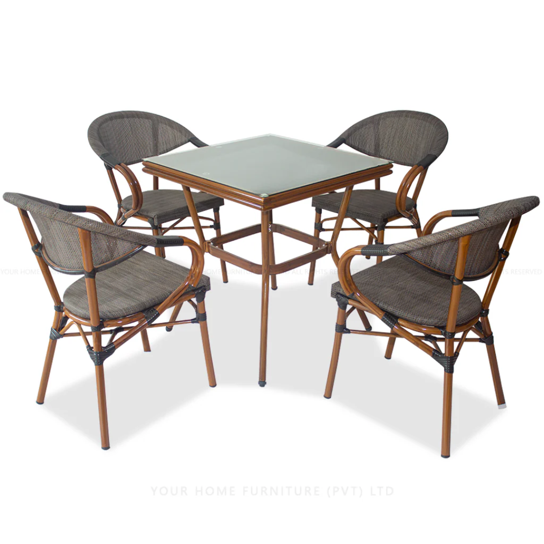 FB235 Rattan Patio Dining Set with Chairs, Outdoor Garden Furniture for Stylish Seating
