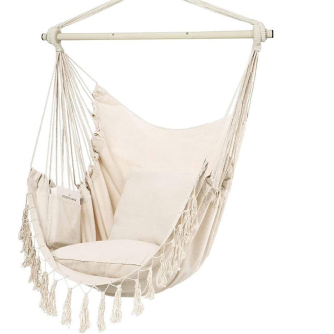 Swing Chair Stylish Indoor Outdoor Hanging Chair with Strong Frame and Cushioned Comfort Seat