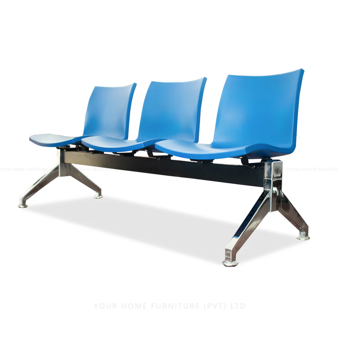 JN-Z014 Polypropylene Molded 3 Gang Waiting Area Chair Durable Visitor Seating Bench for Offices