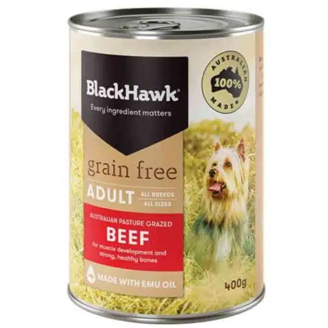 Black Hawk Adult Grain Free Beef Wet Dog Food High Protein Natural Recipe for Healthy Dogs