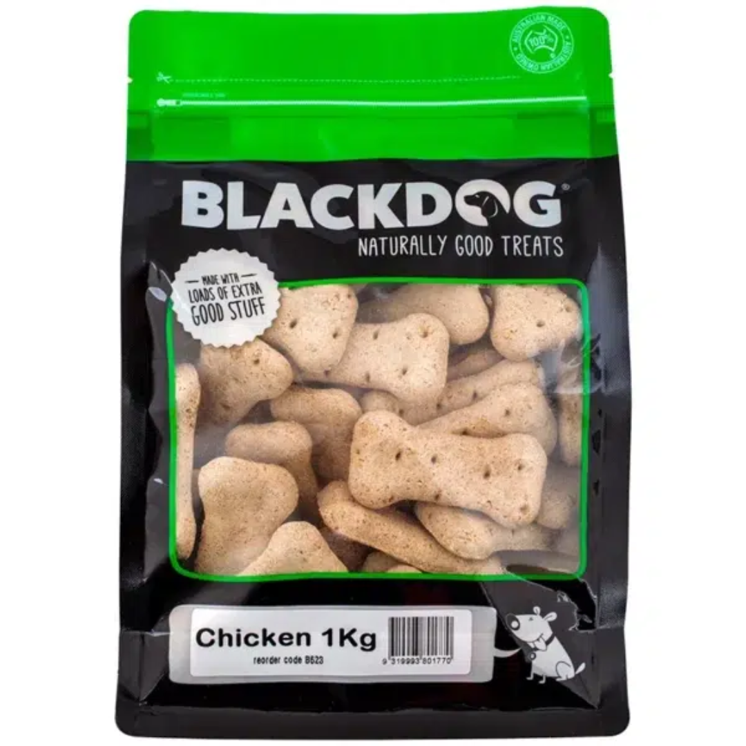 Blackdog Chicken Biscuits Dog Cookies and Treats 1Kg Protein Rich Crunchy Snack for All Breeds
