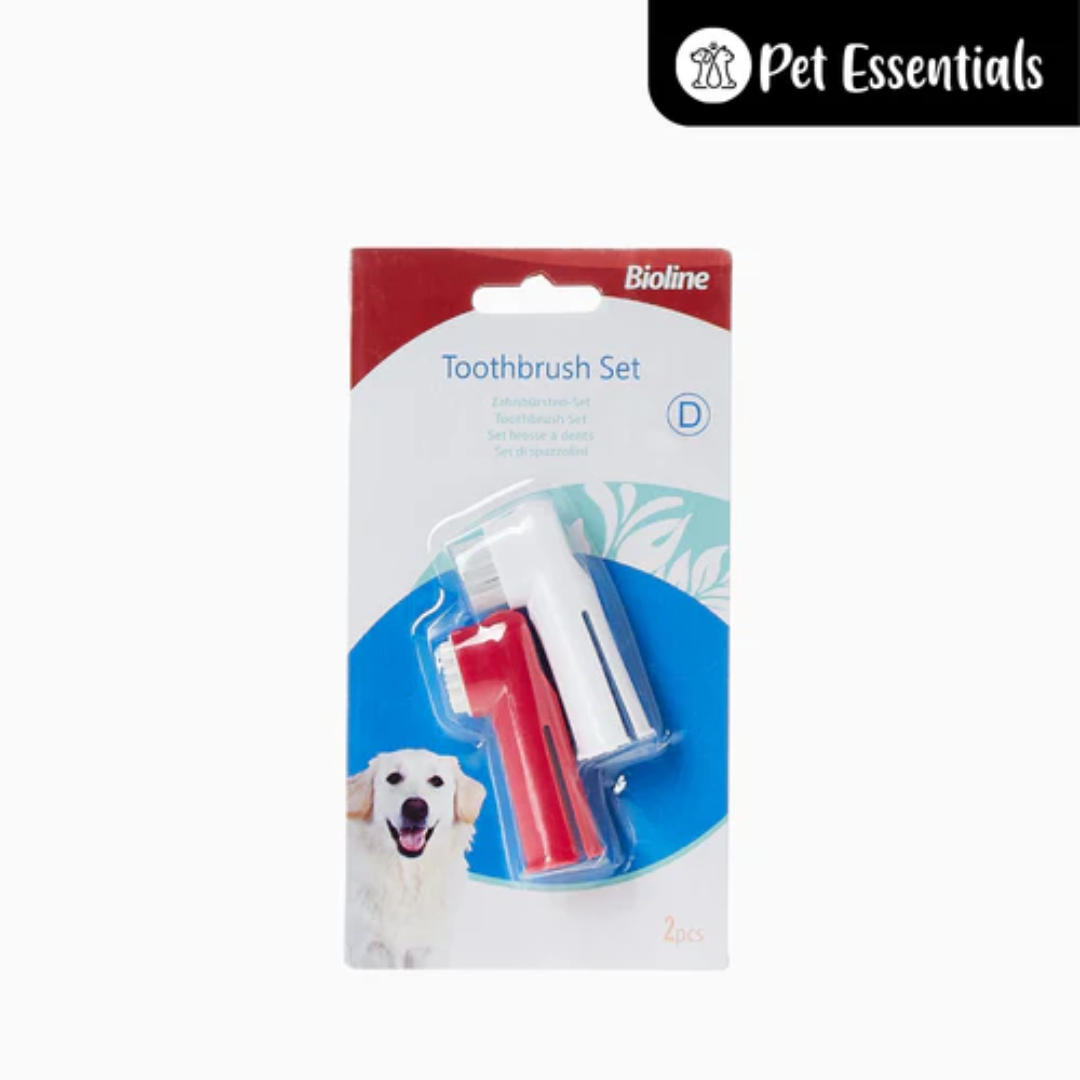 Bioline Finger Toothbrush Soft Silicone Pet Tooth Cleaning Brush for Dogs and Cats Dental Care