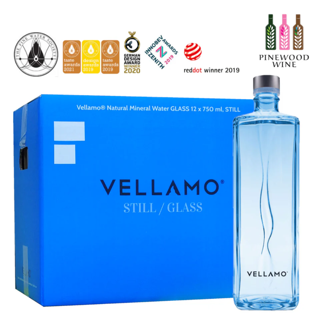 Vellamo Premium Mineral Water 750ml x 12 Glass Bottle Pure Natural Mineral Drinking Water Pack