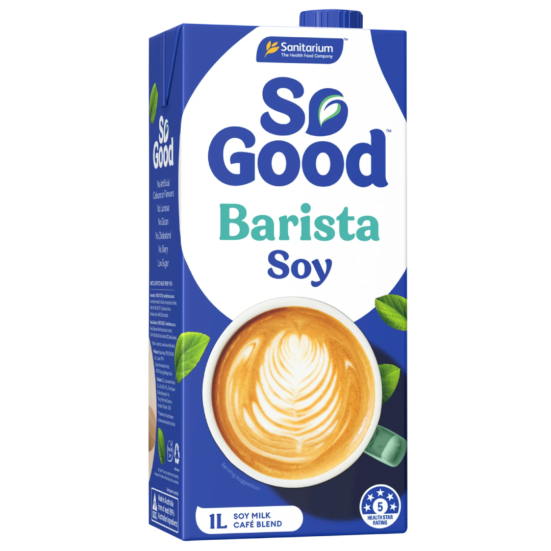 So Good Barista Soy Milk 1L – Professional Plant Based Soy Milk Perfect for Coffee, Latte and Cappuccino