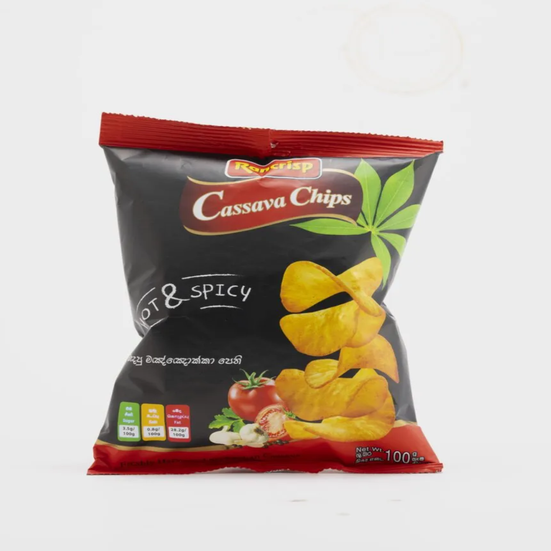 Cassava Chips Hot and Spicy 100g Crispy Gluten-Free Snack with Bold Spicy Flavor Crunch