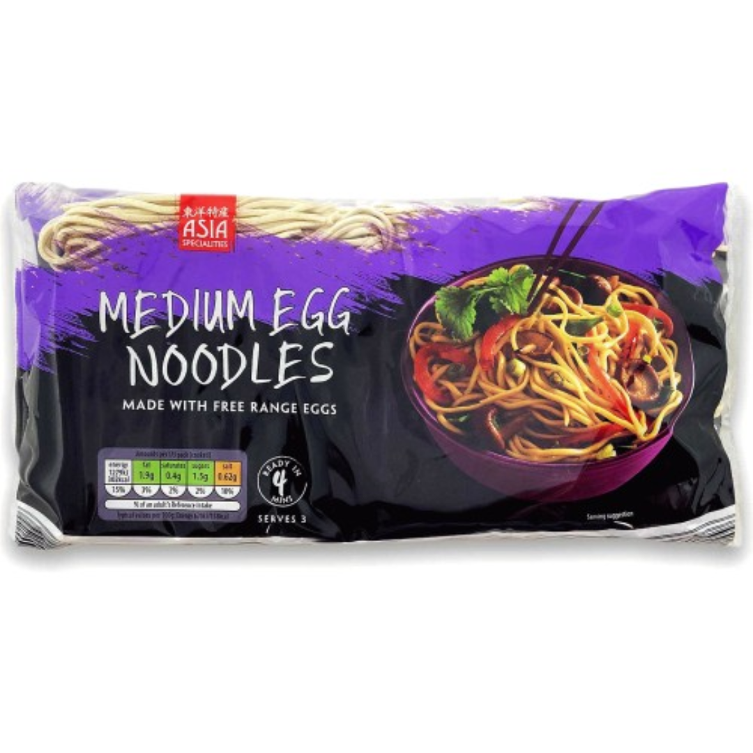 ASIA Specialities Medium Egg Noodles 250g Authentic Asian Style Noodles for Stir Fry Soups Meals
