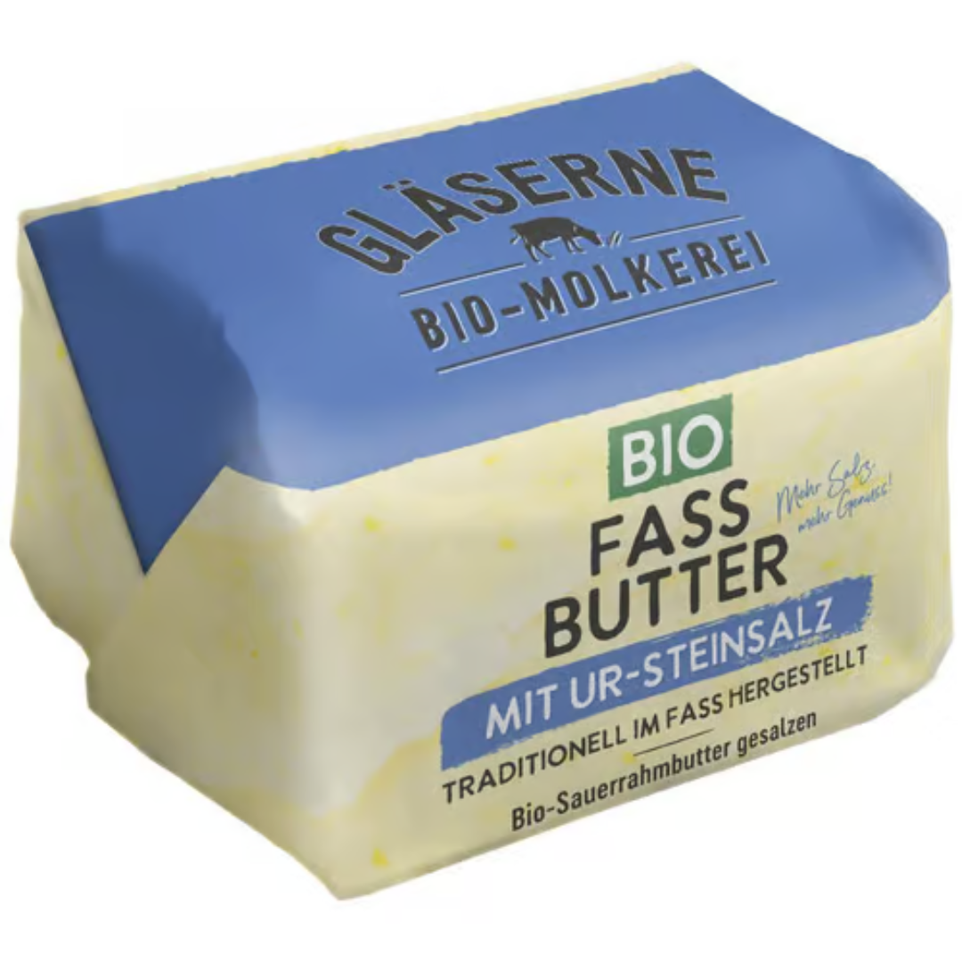 Gläserne Molkerei Organic Barrel Butter Salted Premium Farm Fresh Butter Rich Flavor Spread