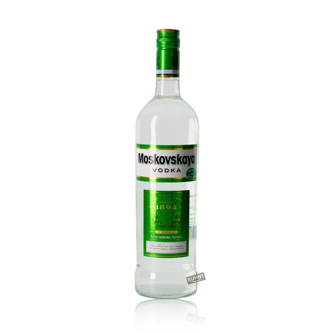 Moskovskaya Vodka 1L Premium Latvia Vodka 38 Percent ABV Smooth Taste Classic Distilled Spirit