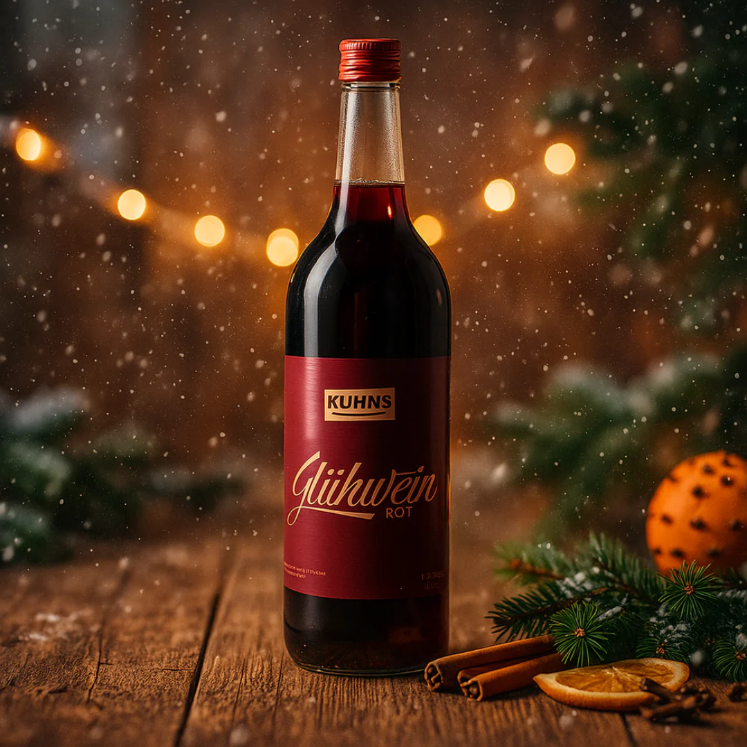 Kuhns Red Mulled Wine 0.75L Premium Spiced Wine 10.2 Percent ABV Perfect for Winter Enjoyment